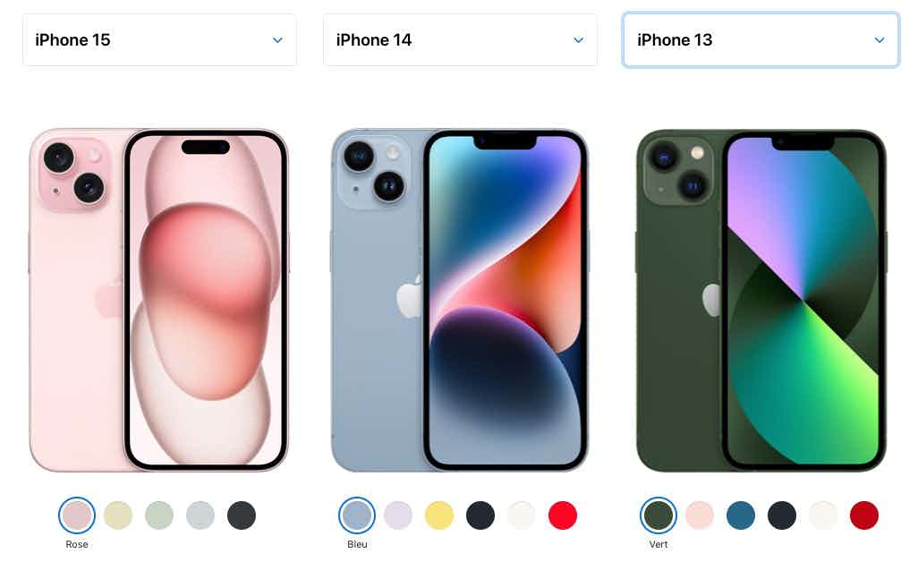 Compare iPhone 13 iPhone 14 iPhone15